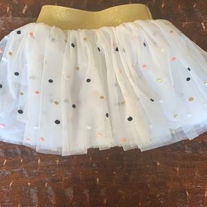 Pippa&Julie tulle skirt sewn dots black gold peach with gold waistband adorbs